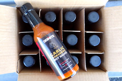 (12/Pack) Garlic Habanero Hot Sauce Vegan All-Natural Heat Level 7/10 ( 5 fl oz)