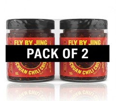 2 Pack Fly by Jing Sichuan Chili Crisp, All-Natural and Vegan Chili Sauce, 6 oz