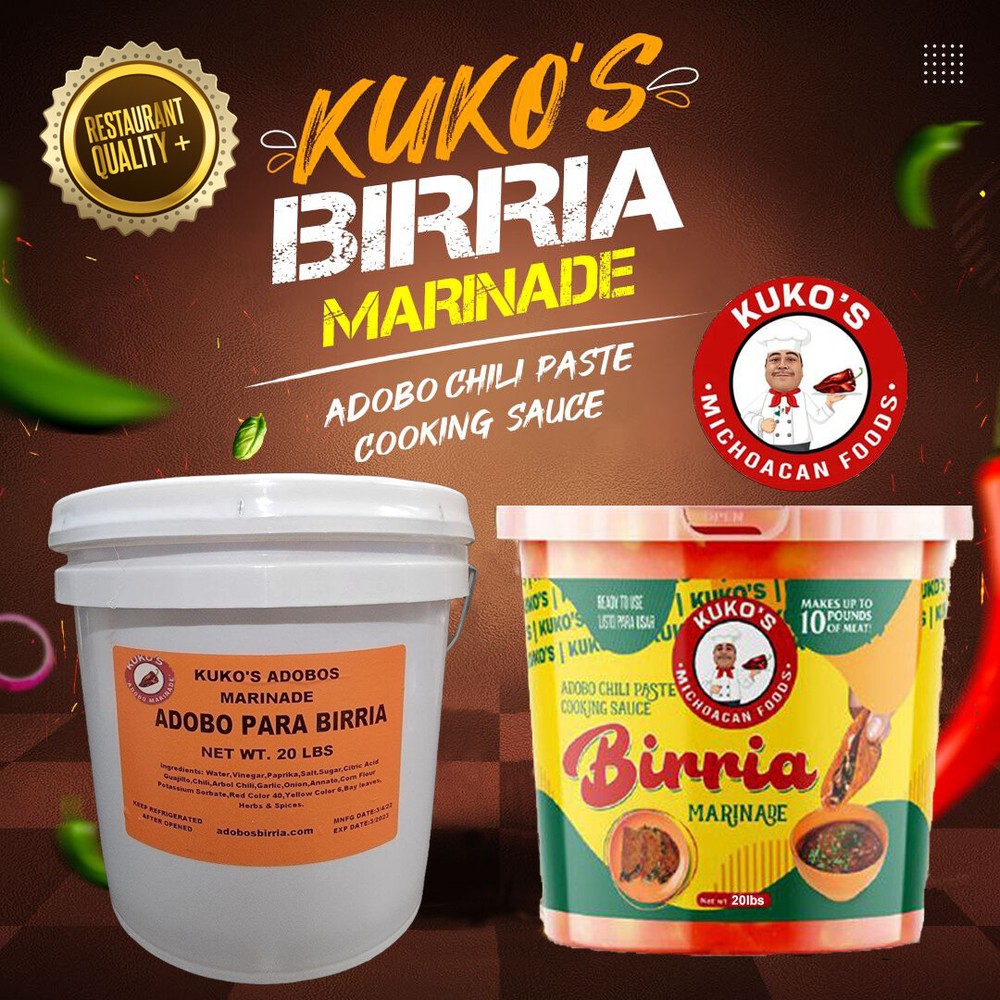 Birria adobo marinade cooking sauce chili paste concentrated 20lbs libras
