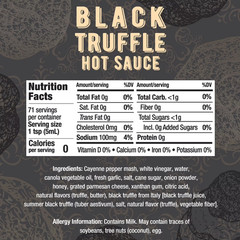 Melinda’s Black Truffle Hot Sauce, CoMelinda’s Black Trundiment and Sauce, 12 oz