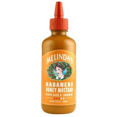 Melinda’s Habanero Honey Mustard, Pepper Sauce and Condiment, 12 Fl Oz