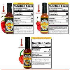 Hot Sauce Lovers’ Delight: Insanity, Ghost Pepper Naga & Carolina Reaper Trio