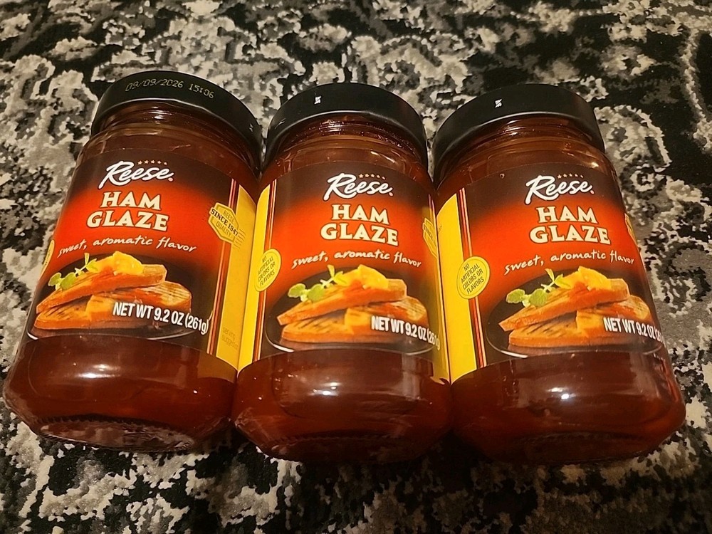 Reese HAM GLAZE Gourmet Sauce Sweet Aromatic Flavor 3 Jars 9.2 oz