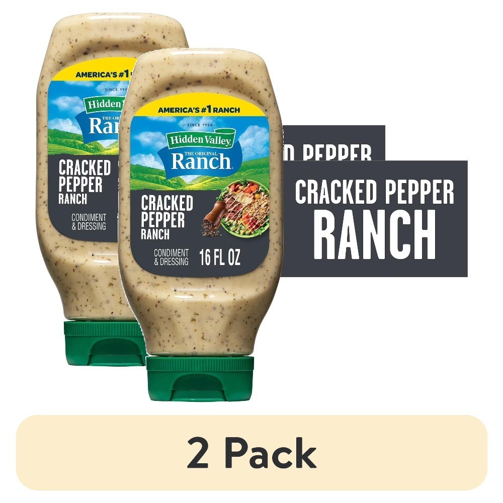 Cracked Pepper Ranch Dip & Dressing Sauce Squeeze Bottle 16 fl oz 2 Pack