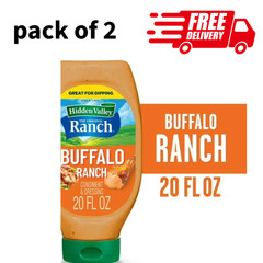 Hidden Valley Buffalo Ranch Dip Sauce Dressing 20 oz Pack of 2 Squeeze Bottles