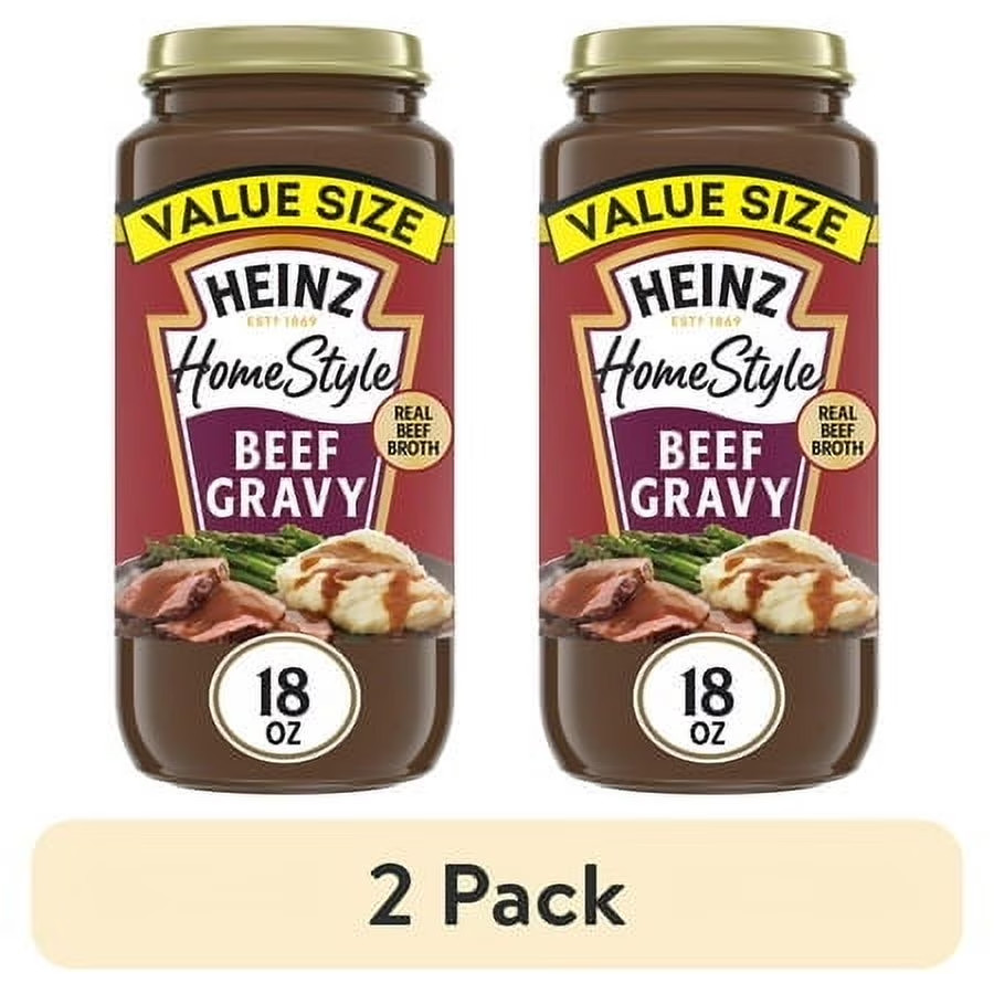 (2 Pack) Homestyle Beef Gravy Value Size, 18 Oz Jar