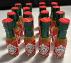 16 Mini Tabasco Original Pepper Sauce Real Glass Bottles 1/8 oz Stocking STUFFER