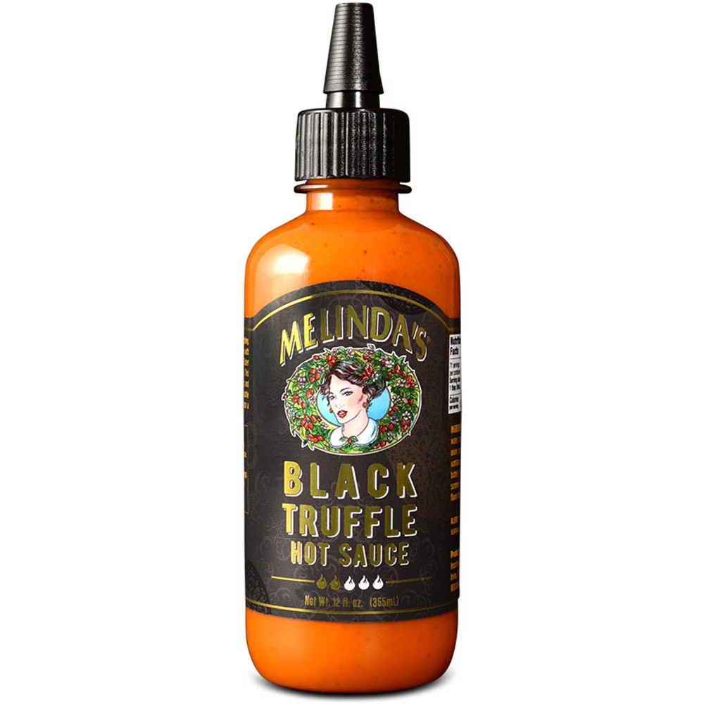 Melinda’s Black Truffle Hot Sauce, CoMelinda’s Black Trundiment and Sauce, 12 oz