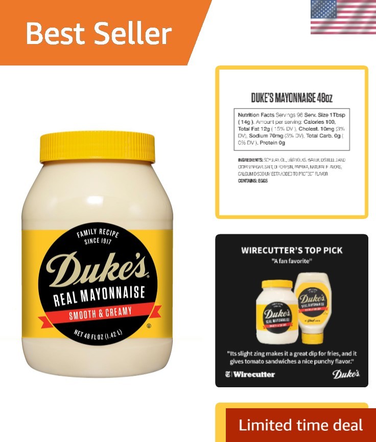 48oz Duke’s Real Mayonnaise – Authentic Southern Flavor for Every Meal