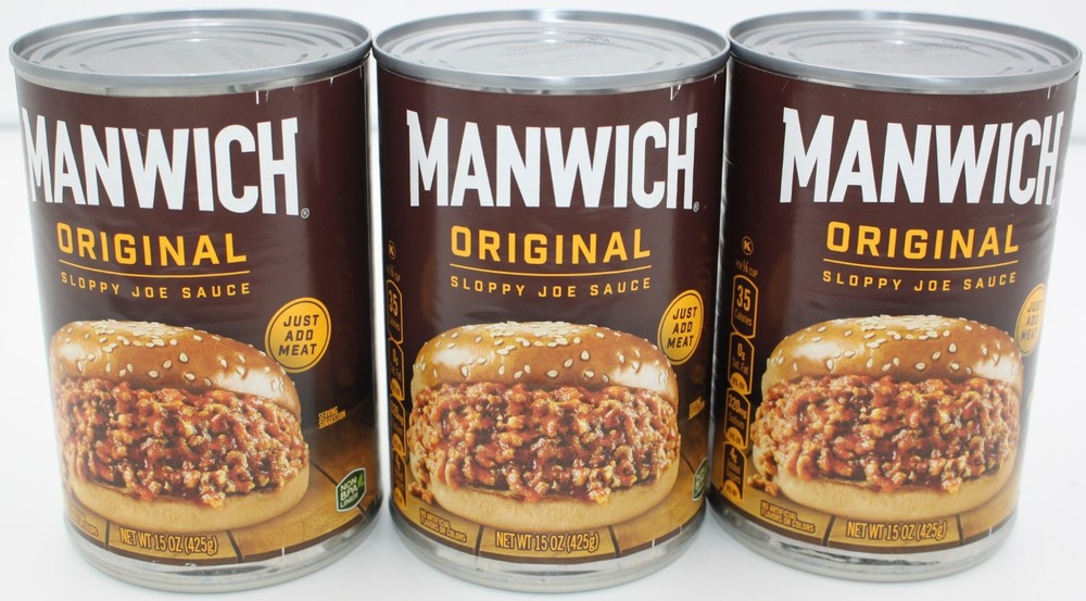 Manwich Original 3-PACK Sloppy Joe Sauce 3 x 15 oz cans = 45 oz Best By 08/2027