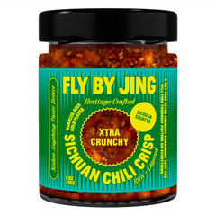 Fly By Jing Xtra Crunchy Sichuan Chili Crisp AllNatural Vegan Hot Sauce,6 oz jar