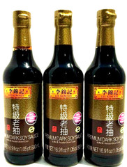 Lee Kum Kee Premium Dark Soy Sauce 16.9 oz ( Pack of 3 )~ Exp 1/30/2026