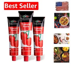 Double Concentrated Tomato Paste Tube, 7.5oz 3 Pack Made with Italian Tomatoes