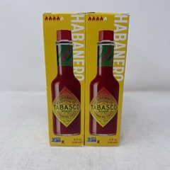 Tabasco Habanero Pepper Sauce Spicy Hot Sauce for Cooking & Grilling 5 Fl Oz 2Pk