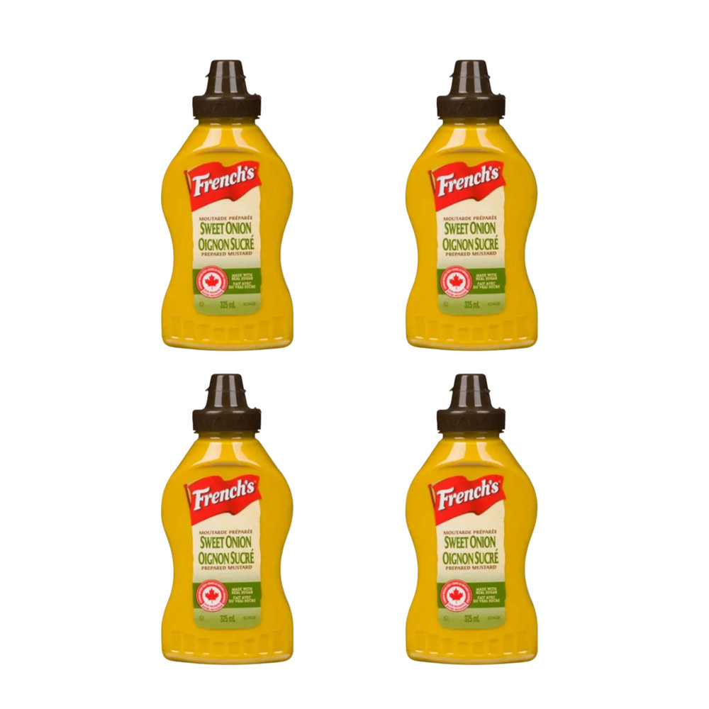 French s Sweet Onion Mustard 325ml Prepared Condiment Squeeze Bottle (4 Packs)